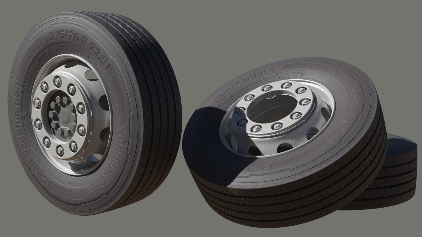 Truck Wheel 3D model_6