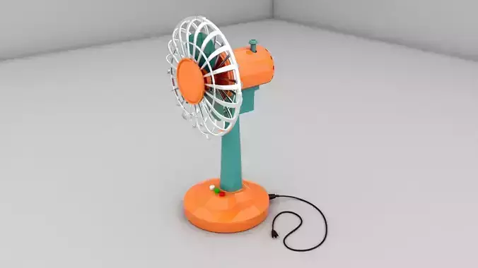 Fan 3 d model orange and