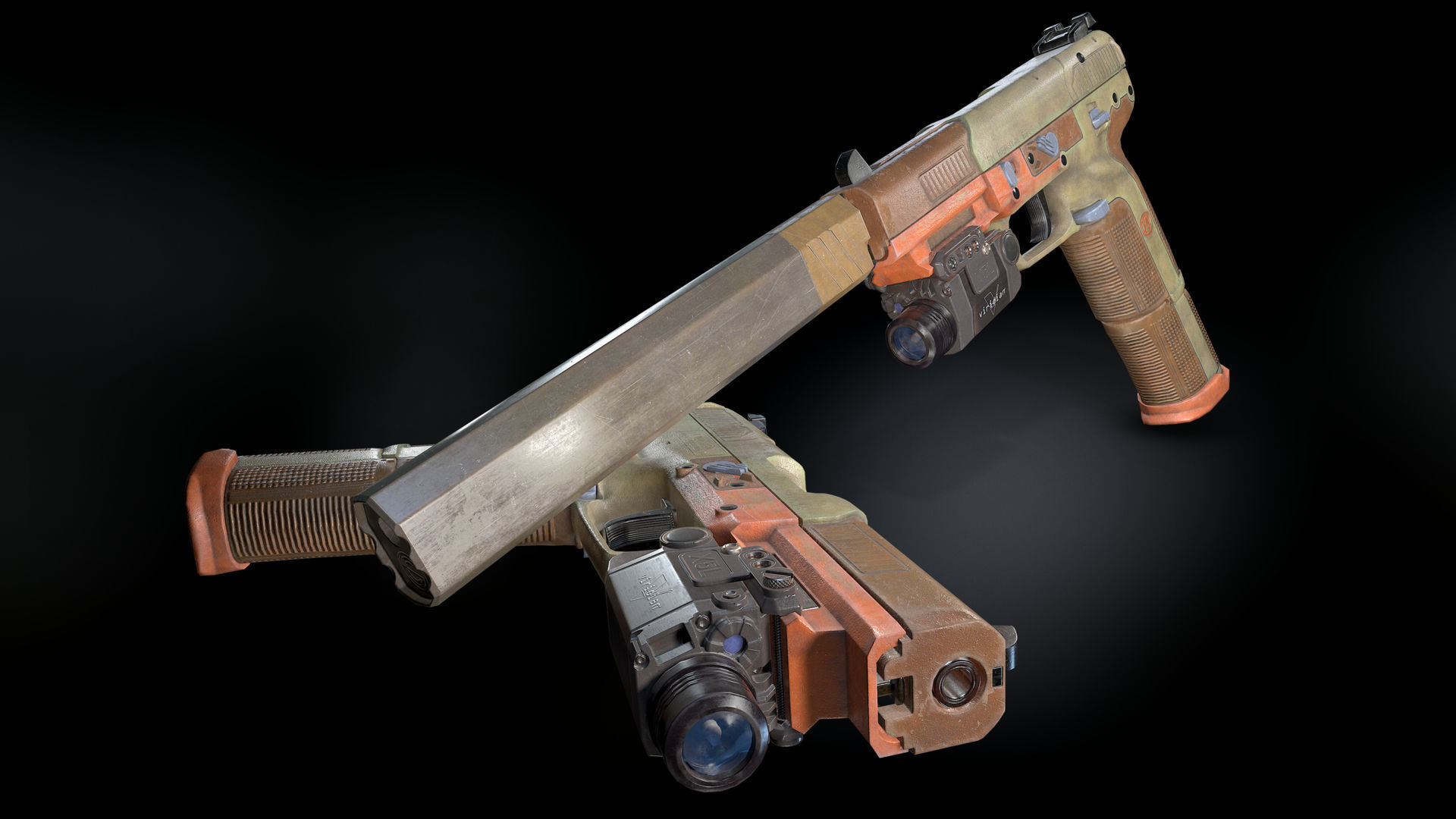 FN Five-seveN gun Low-poly 3D model_5