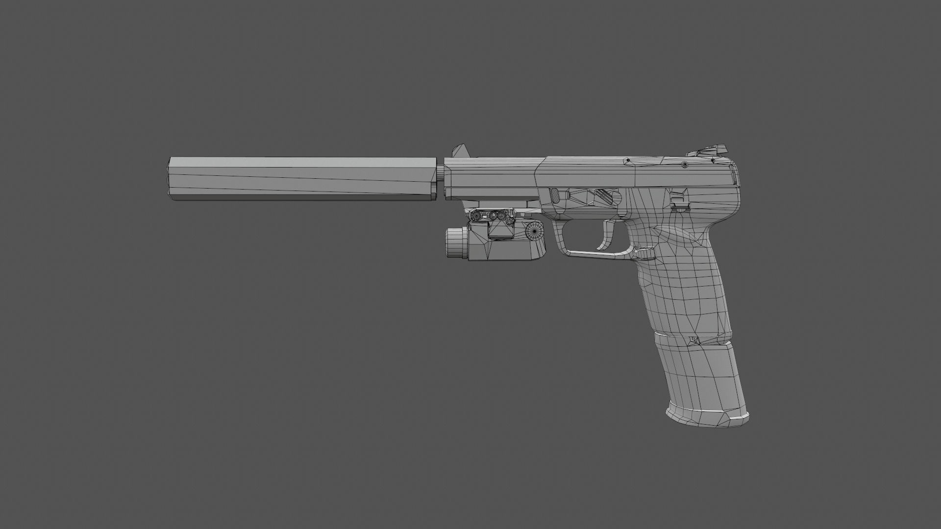 FN Five-seveN gun Low-poly 3D model_15