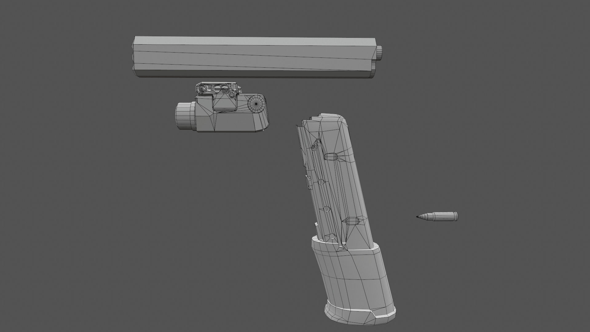 FN Five-seveN gun Low-poly 3D model_16