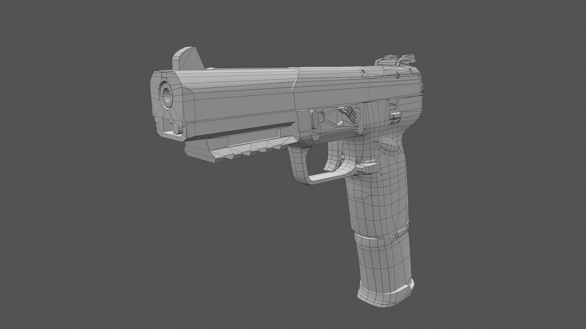 FN Five-seveN gun Low-poly 3D model_19