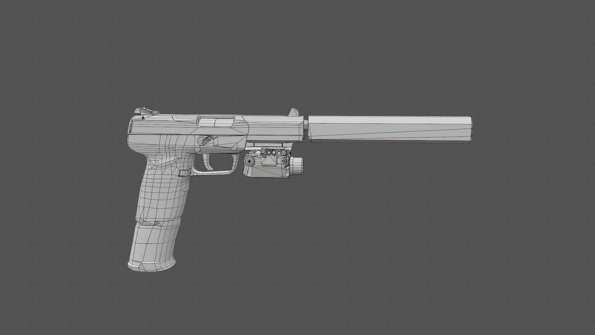 FN Five-seveN gun Low-poly 3D model_13