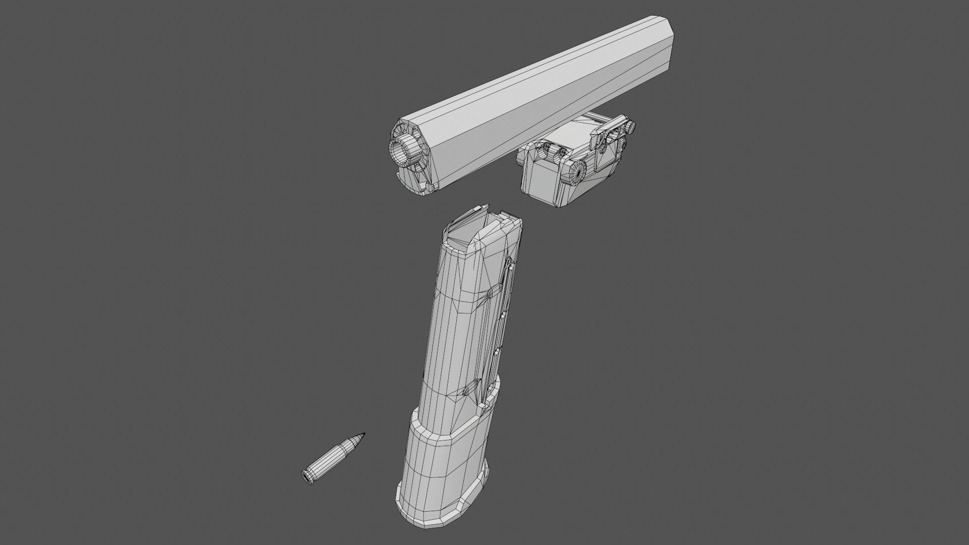 FN Five-seveN gun Low-poly 3D model_18