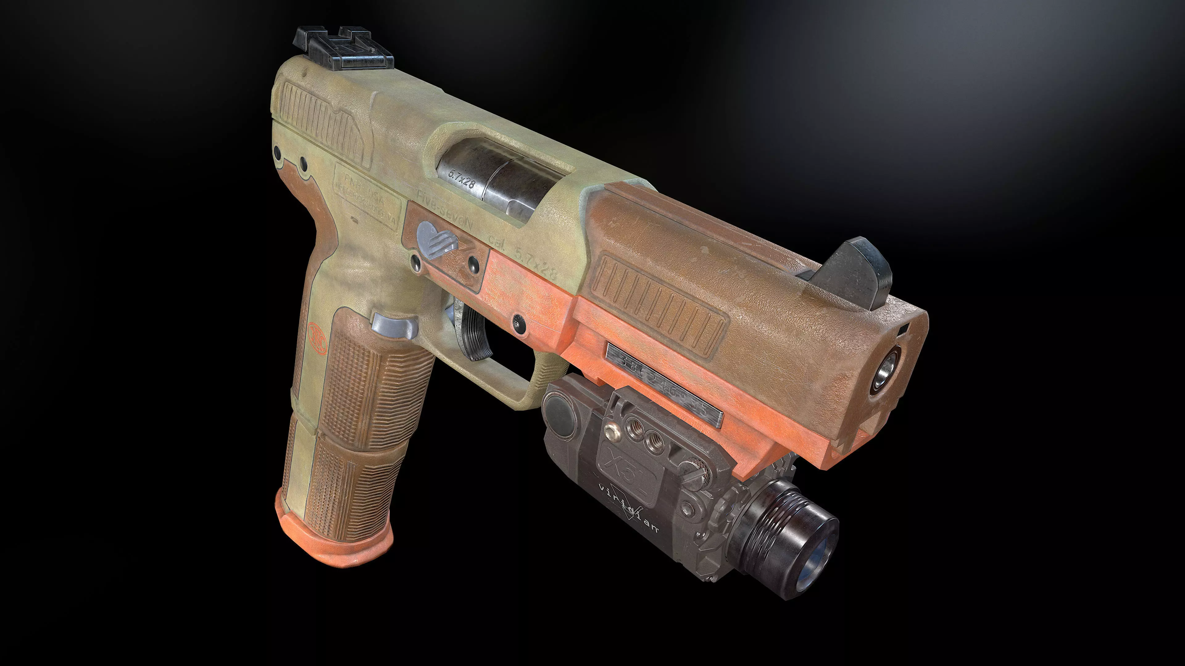 FN Five-seveN gun Low-poly 3D model_0