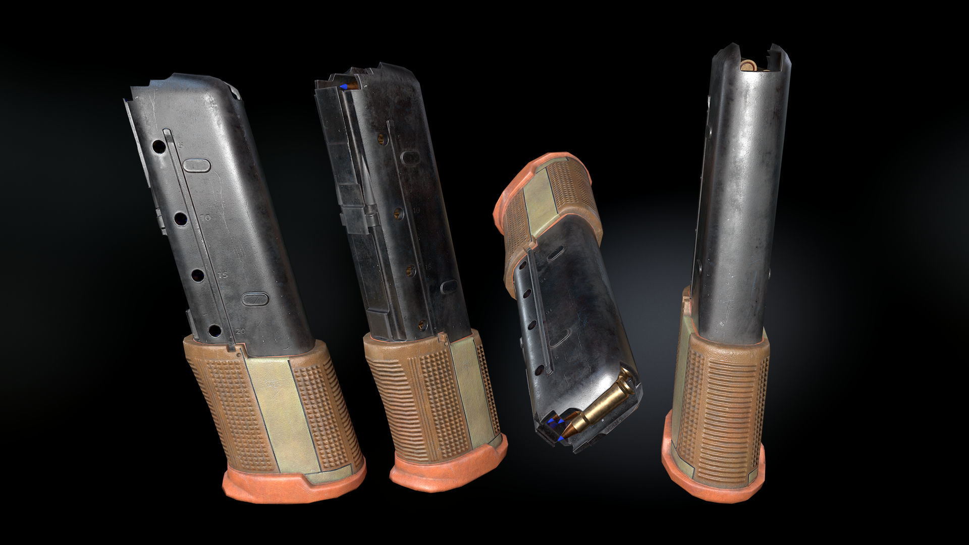 FN Five-seveN gun Low-poly 3D model_12