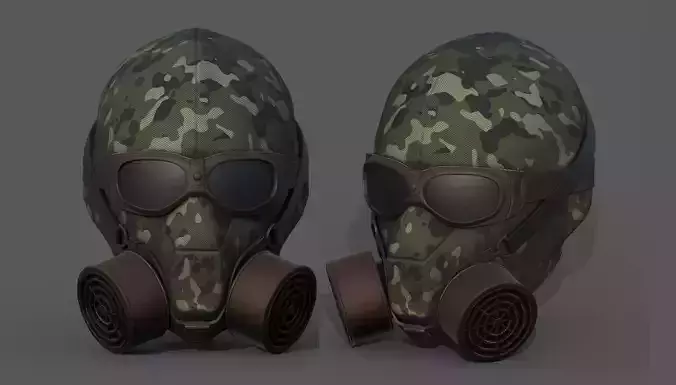 Gas mask helmet 3d model military combat fantasy futuristic 
