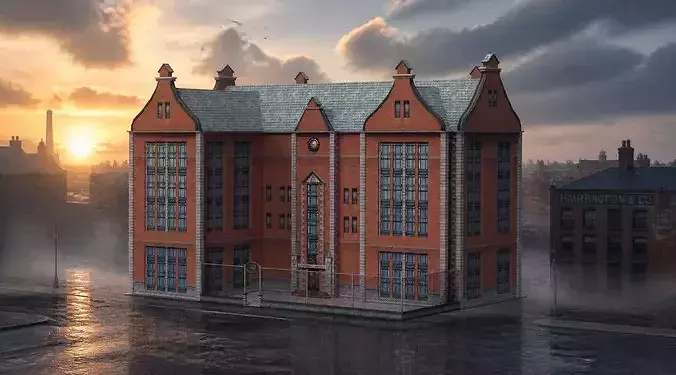 Old School Building Game Ready Asset