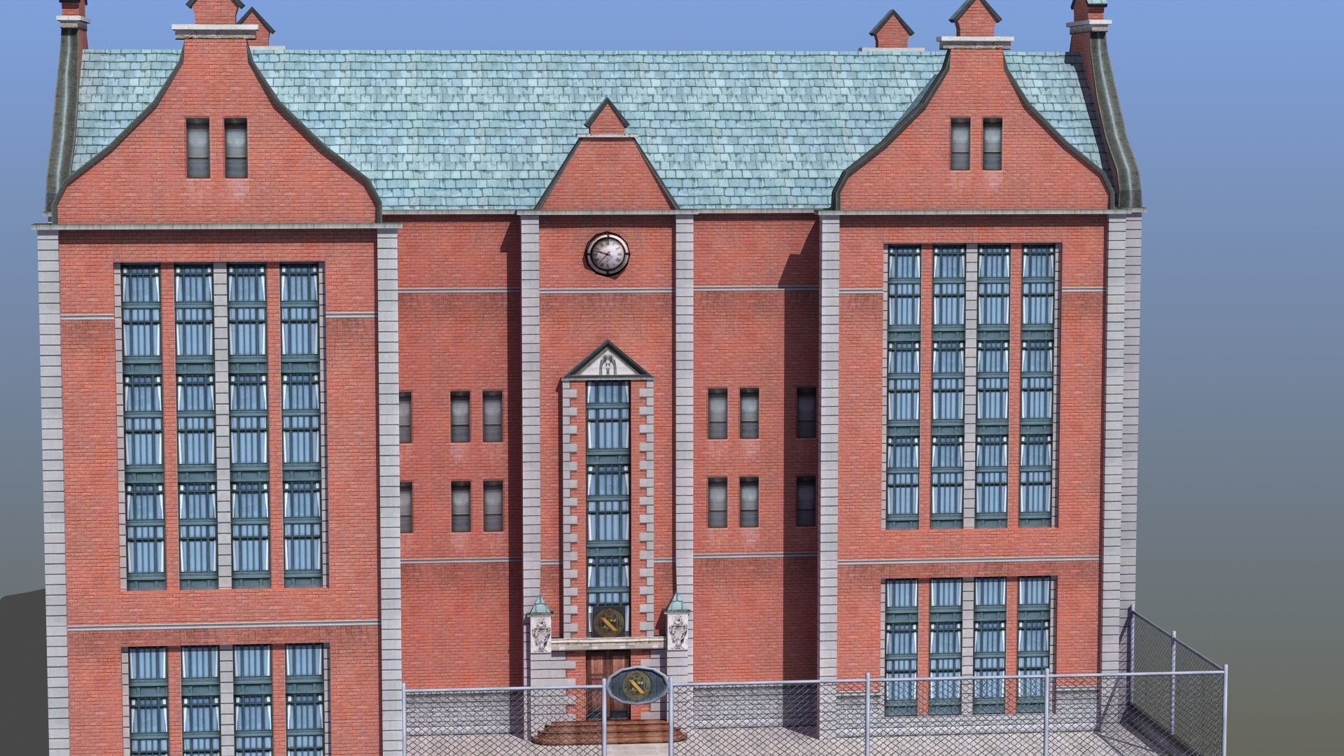 School Building 3D model_38