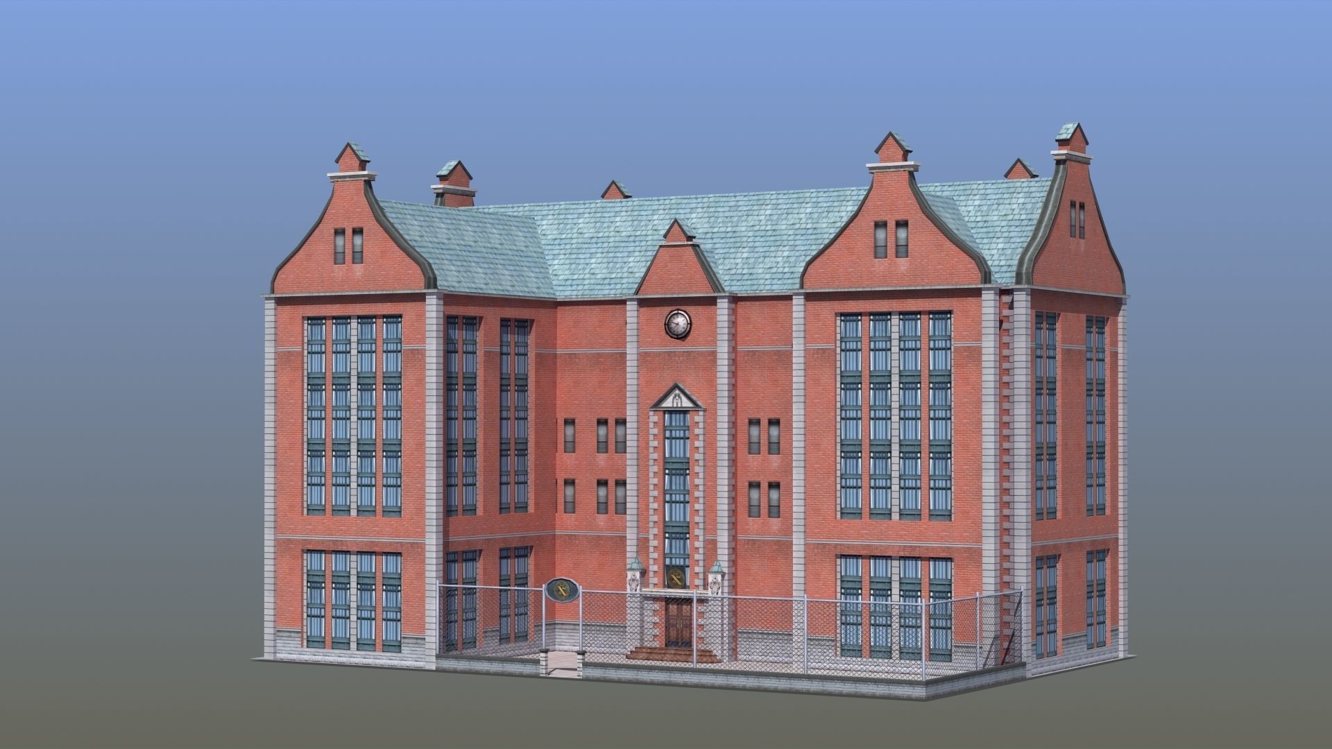 School Building 3D model_23
