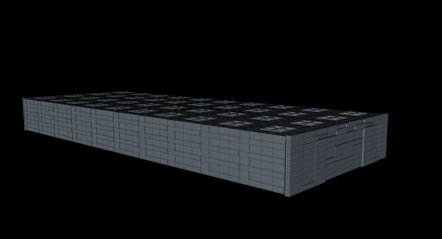 Warehouse hallway with columns and lights 3D model_11