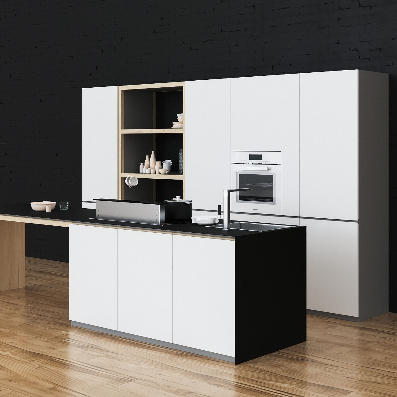 Kitchen modern design 3D model_3