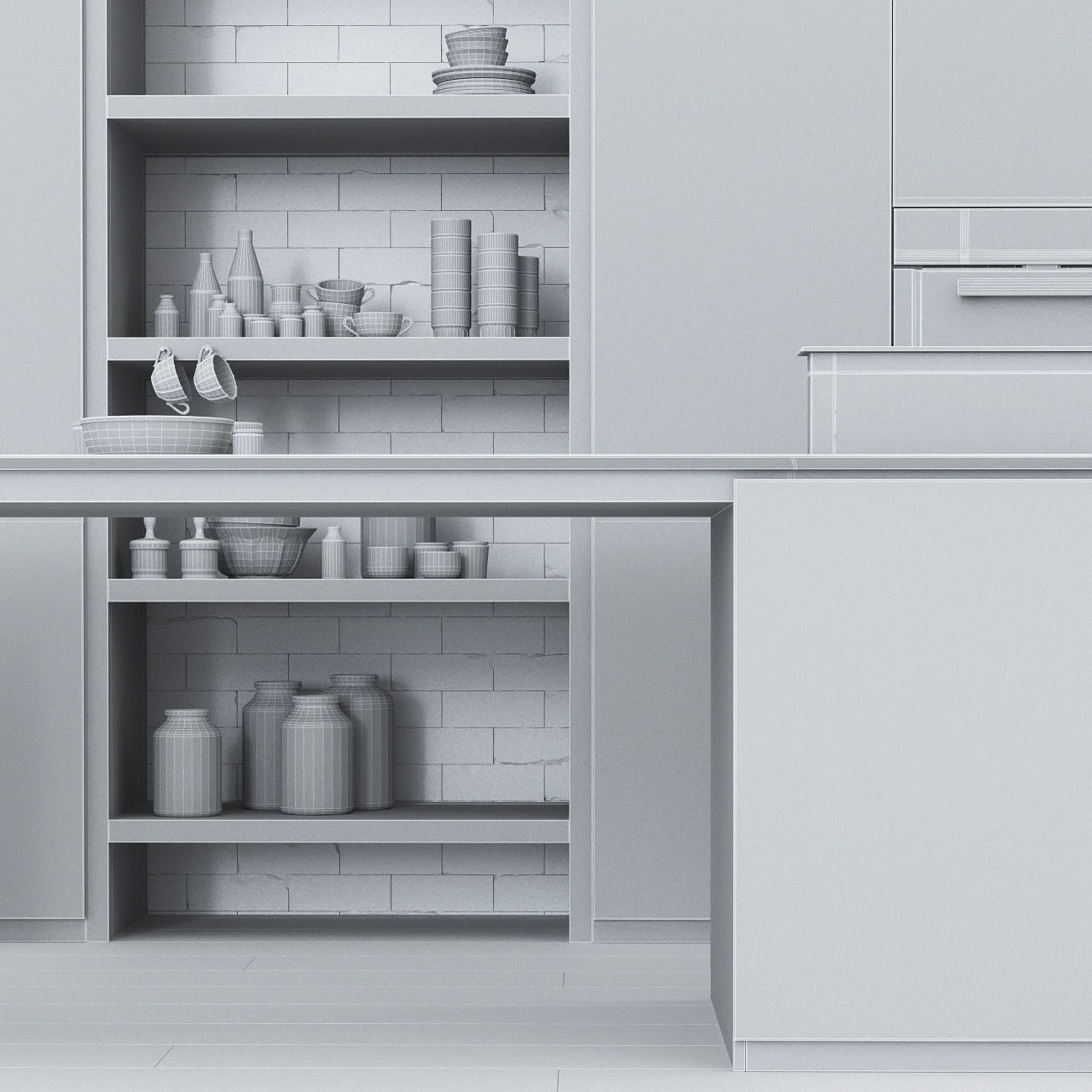 Kitchen modern design 3D model_7
