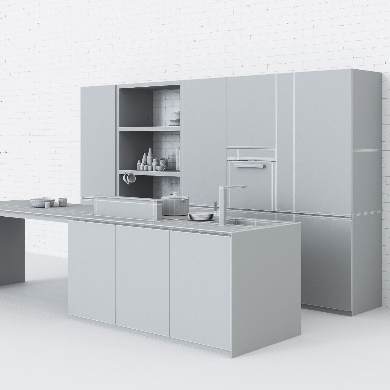 Kitchen modern design 3D model_5
