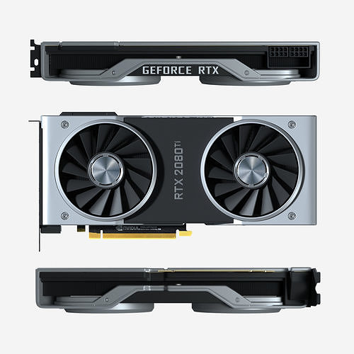 NVIDIA RTX 2080 ti video card 3D model