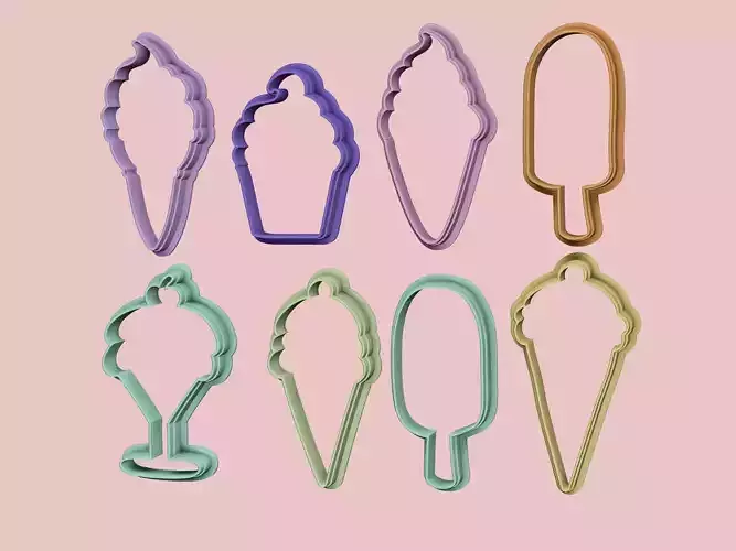  icecream cookie cutter  set of 8