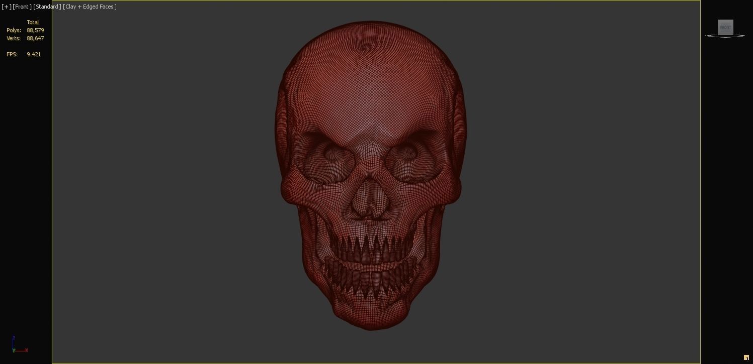 Stylized Human Skull - Highpoly and Lowpoly Low-poly 3D model_6