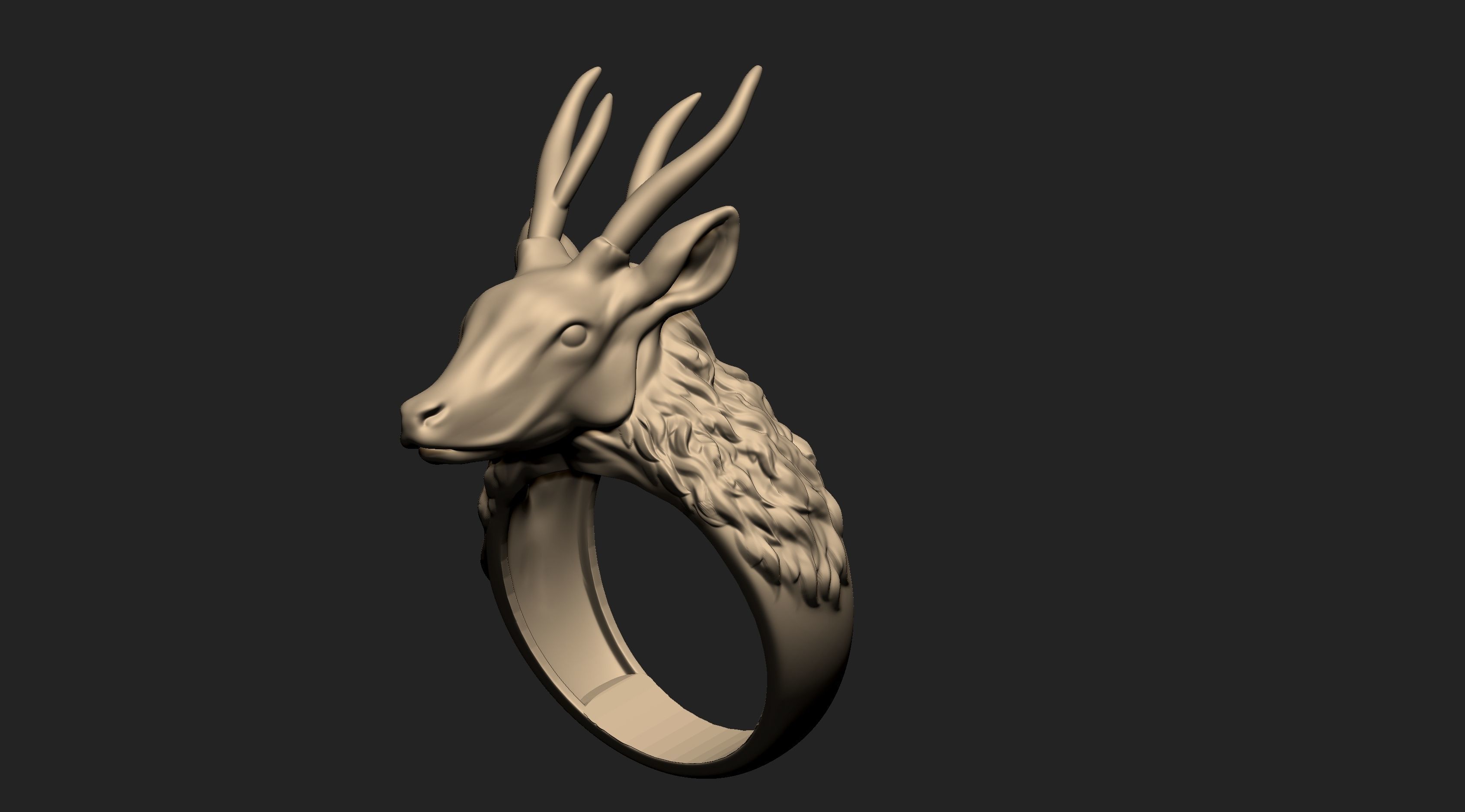 Deer Ring  3D print model_2