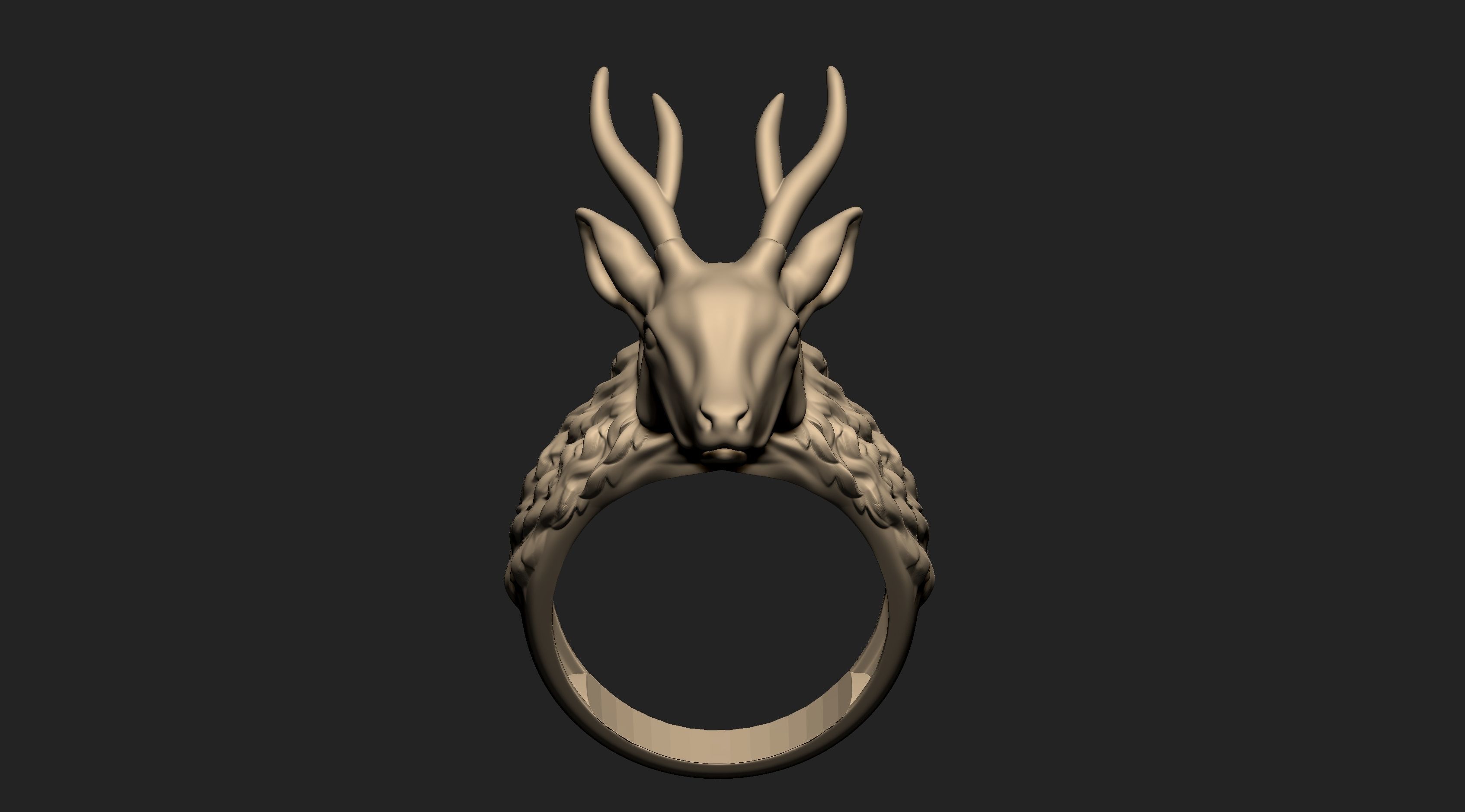 Deer Ring  3D print model_1
