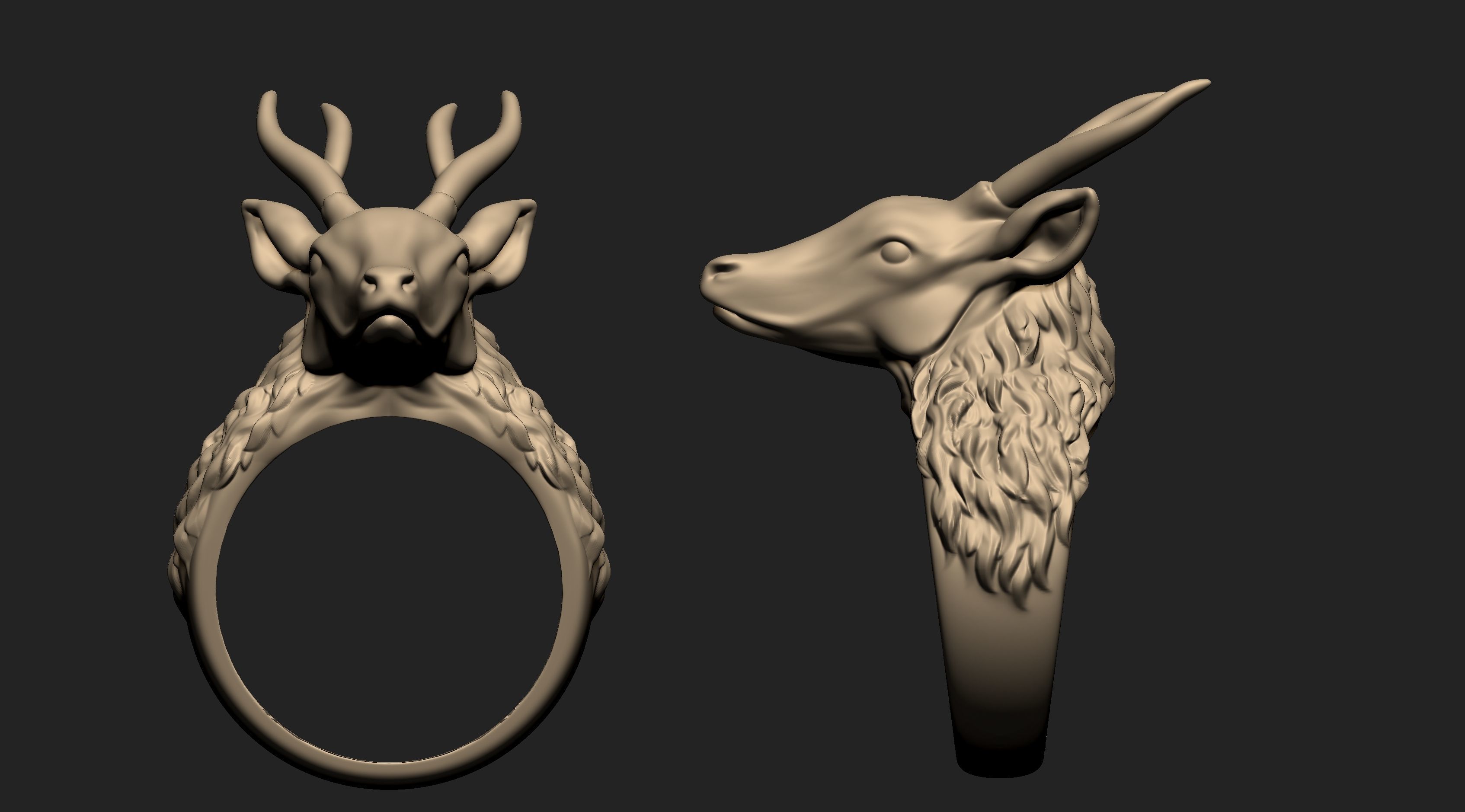 Deer Ring  3D print model_5