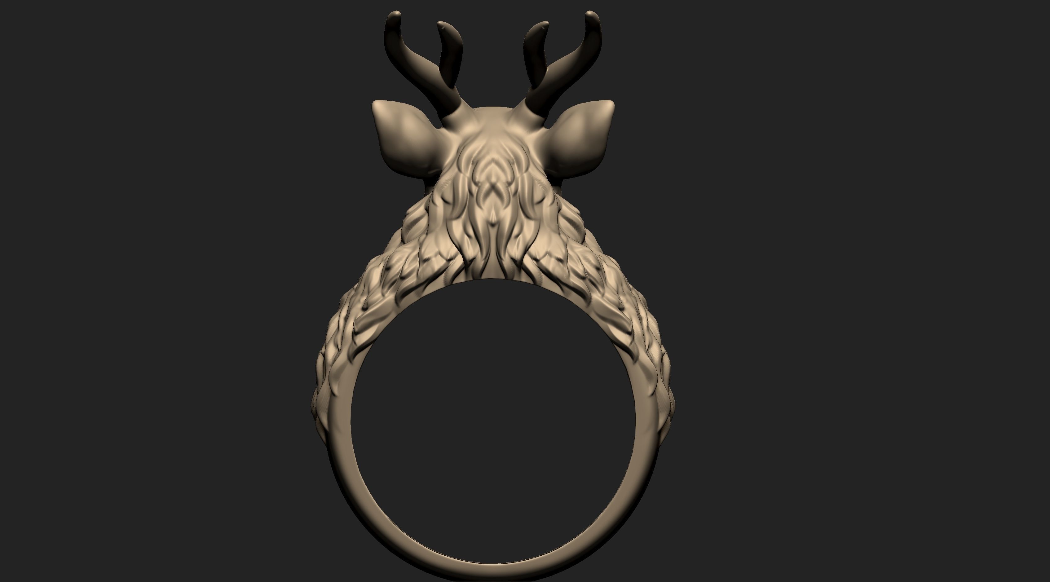 Deer Ring  3D print model_4