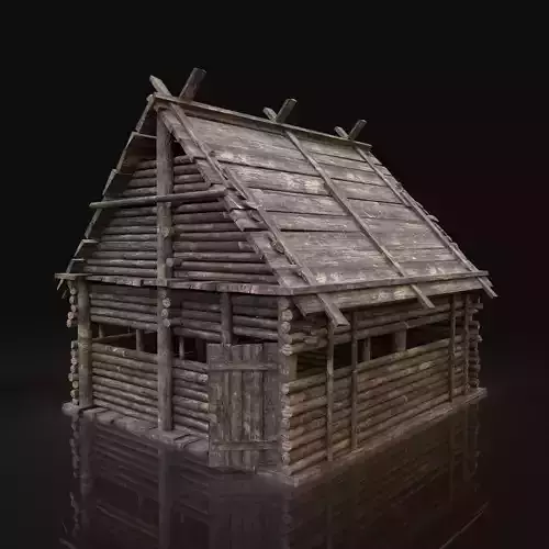 AAA Next Gen Medieval Log Forest Wooden House Cottage Hut Cabin Free low-poly 3D model