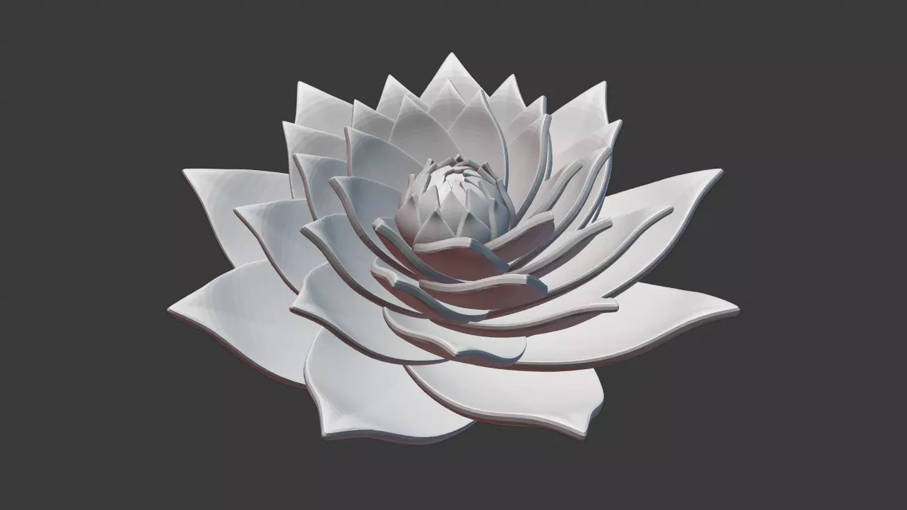Lotus spiral  3D print model_0