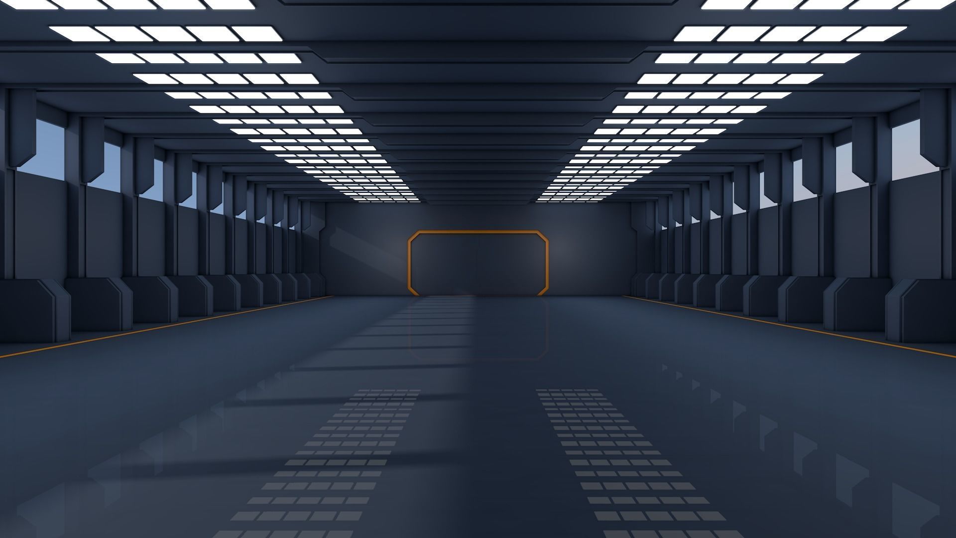 Sci Fi Warehouse 3D model_1