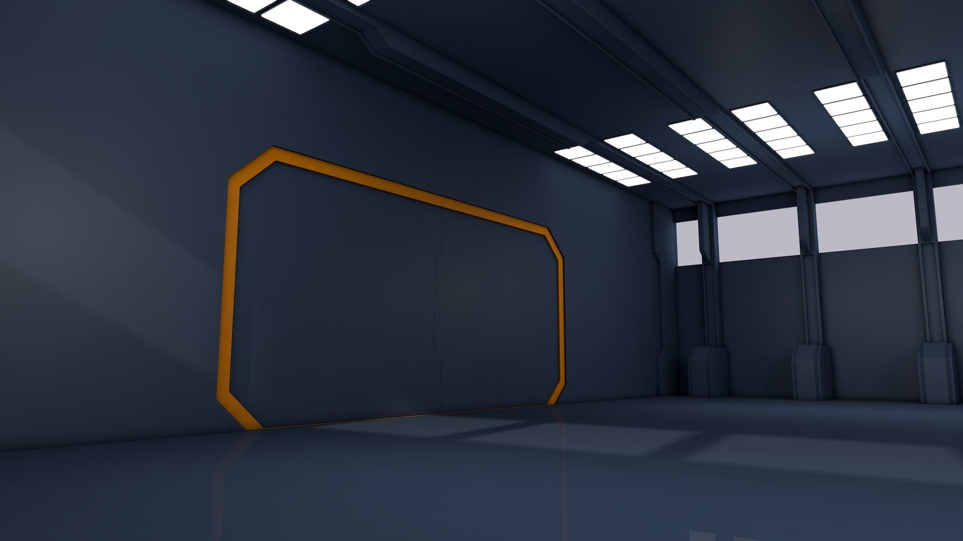 Sci Fi Warehouse 3D model_4