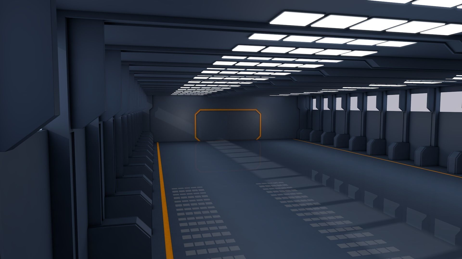 Sci Fi Warehouse 3D model_2