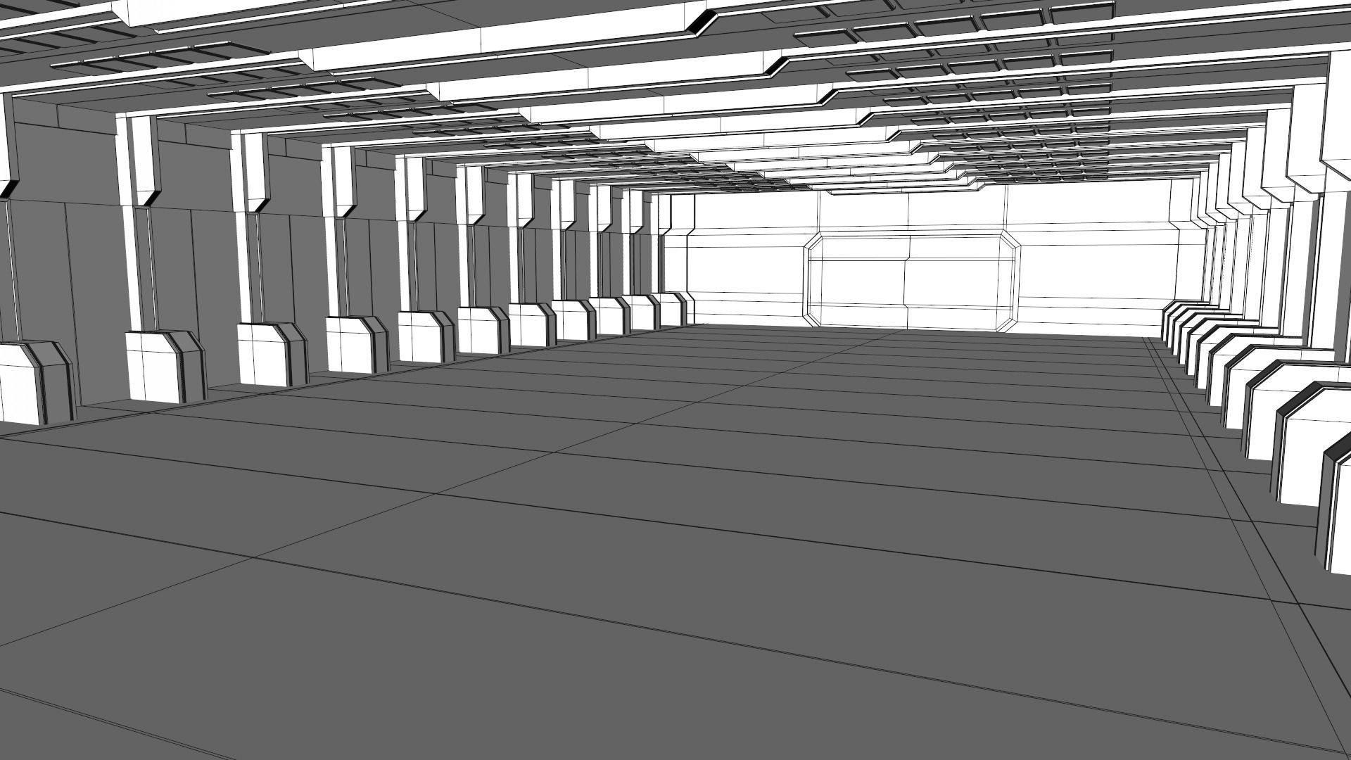 Sci Fi Warehouse 3D model_9