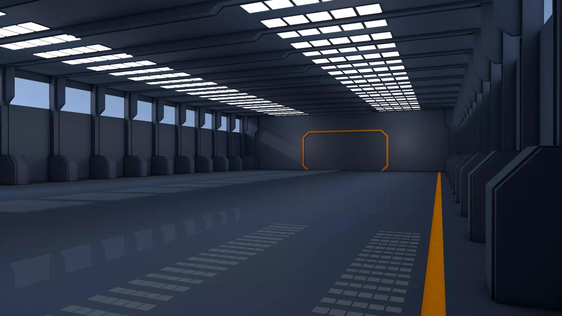 Sci Fi Warehouse 3D model_0