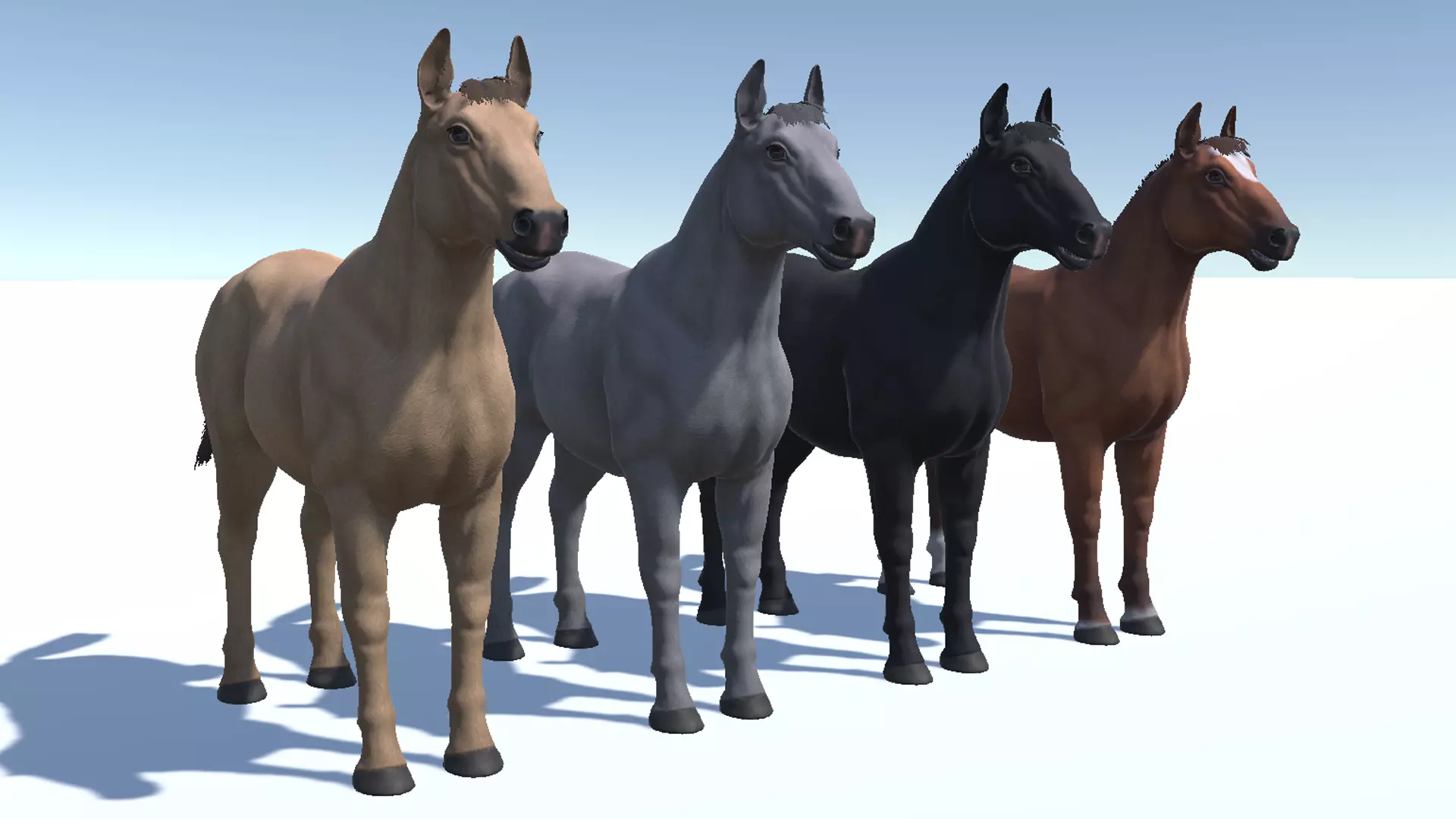 Horse - Stallion Low-poly 3D model_9