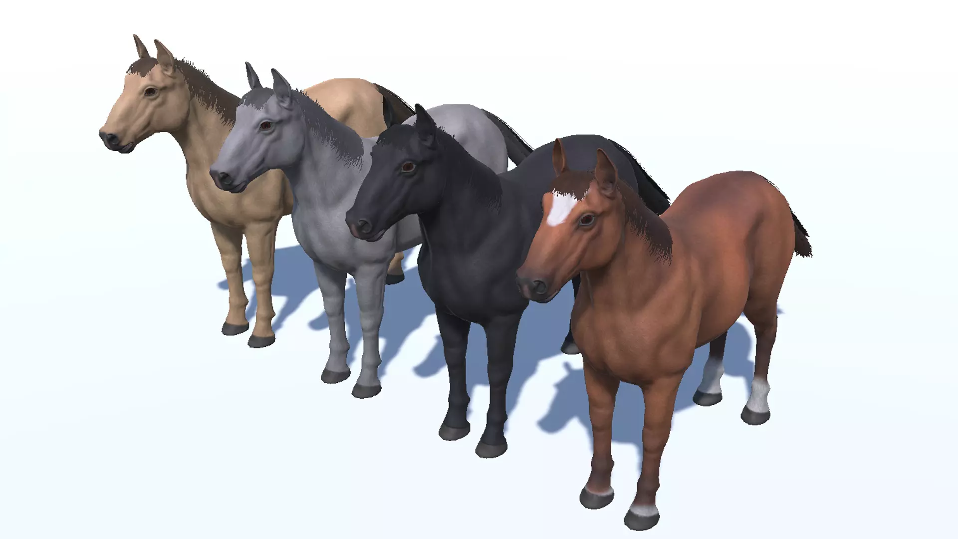Horse - Stallion Low-poly 3D model_10