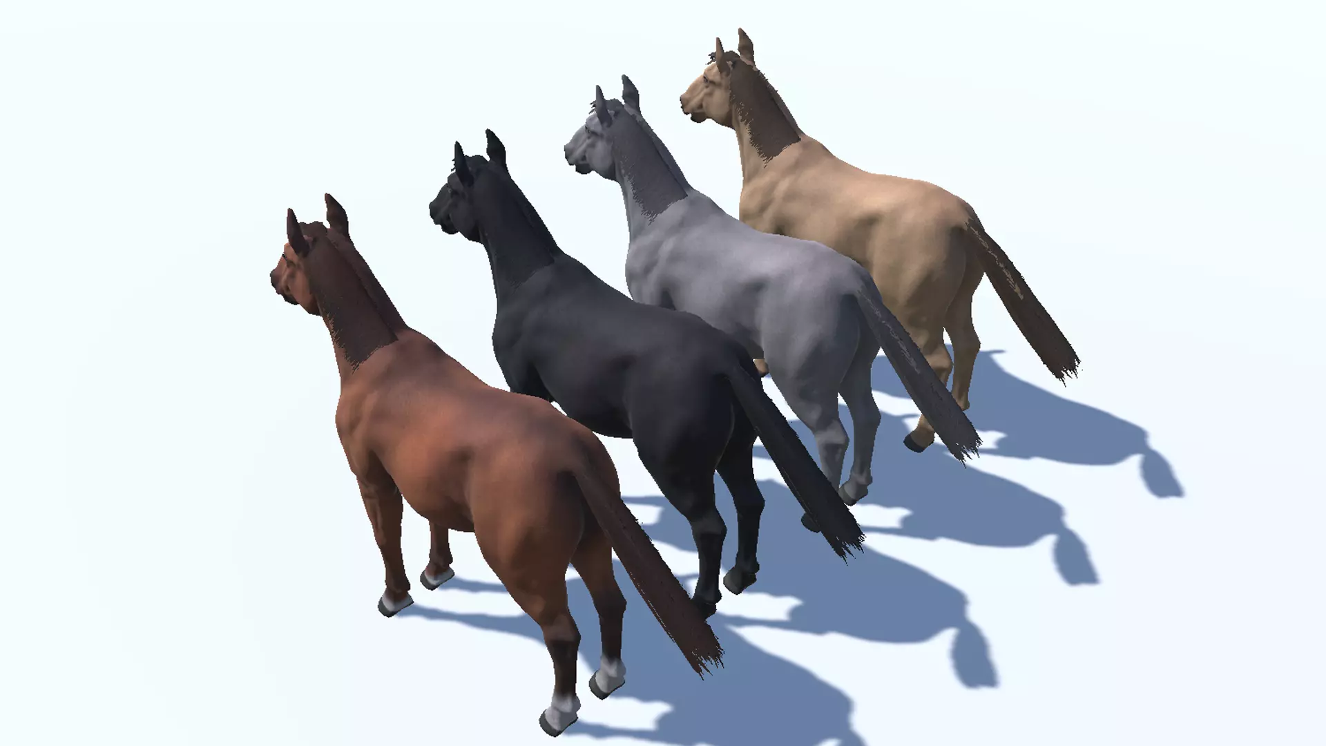 Horse - Stallion Low-poly 3D model_12
