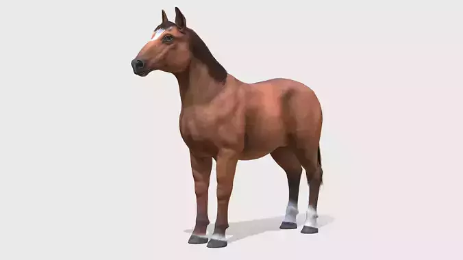 Horse - Stallion Low-poly 3D model