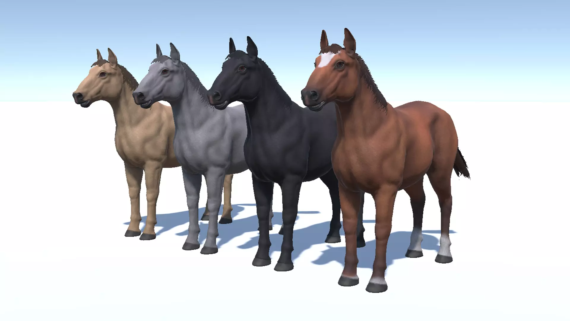 Horse - Stallion Low-poly 3D model_7