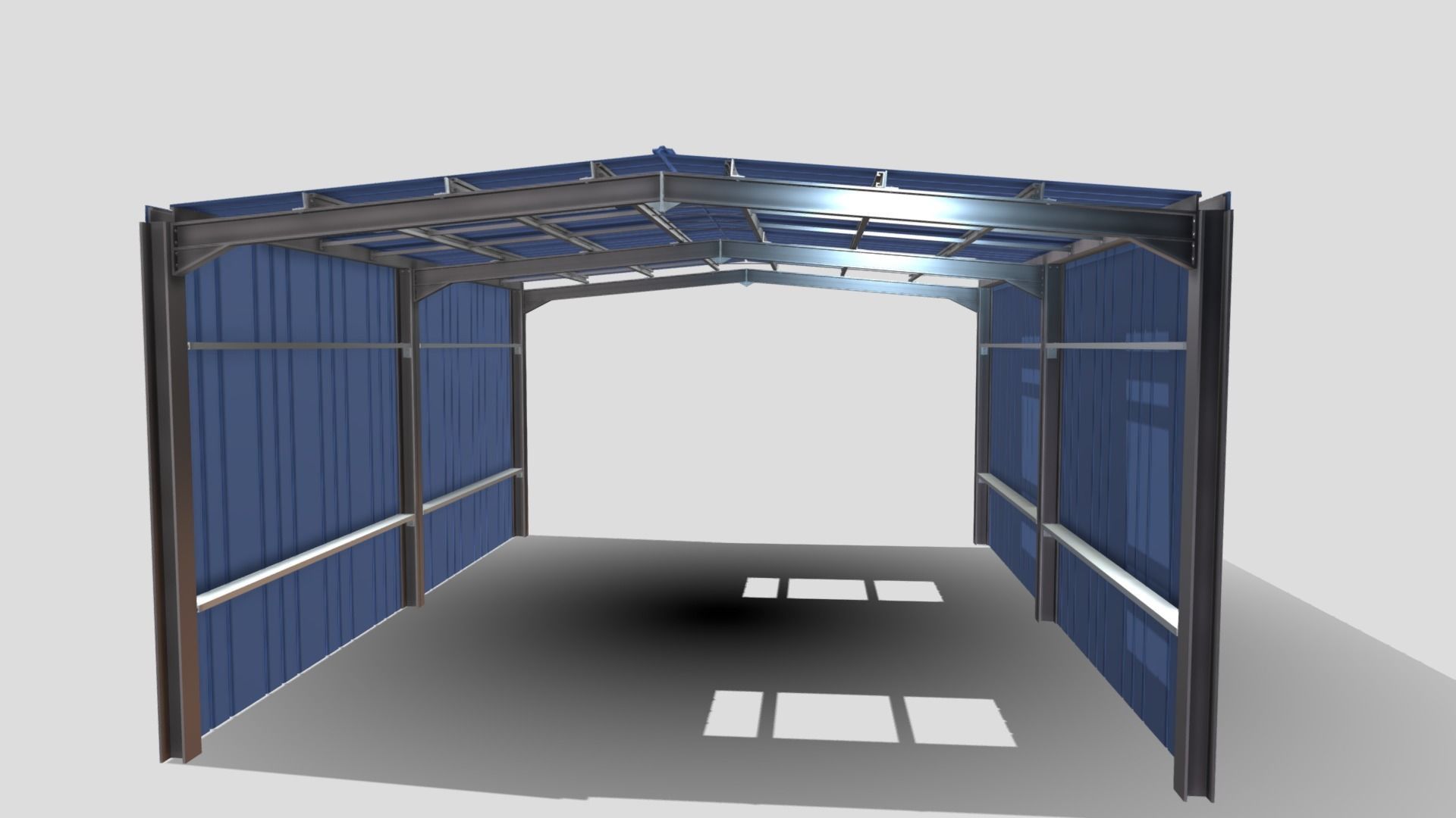 Warehouse Hanger Low-poly 3D model_13