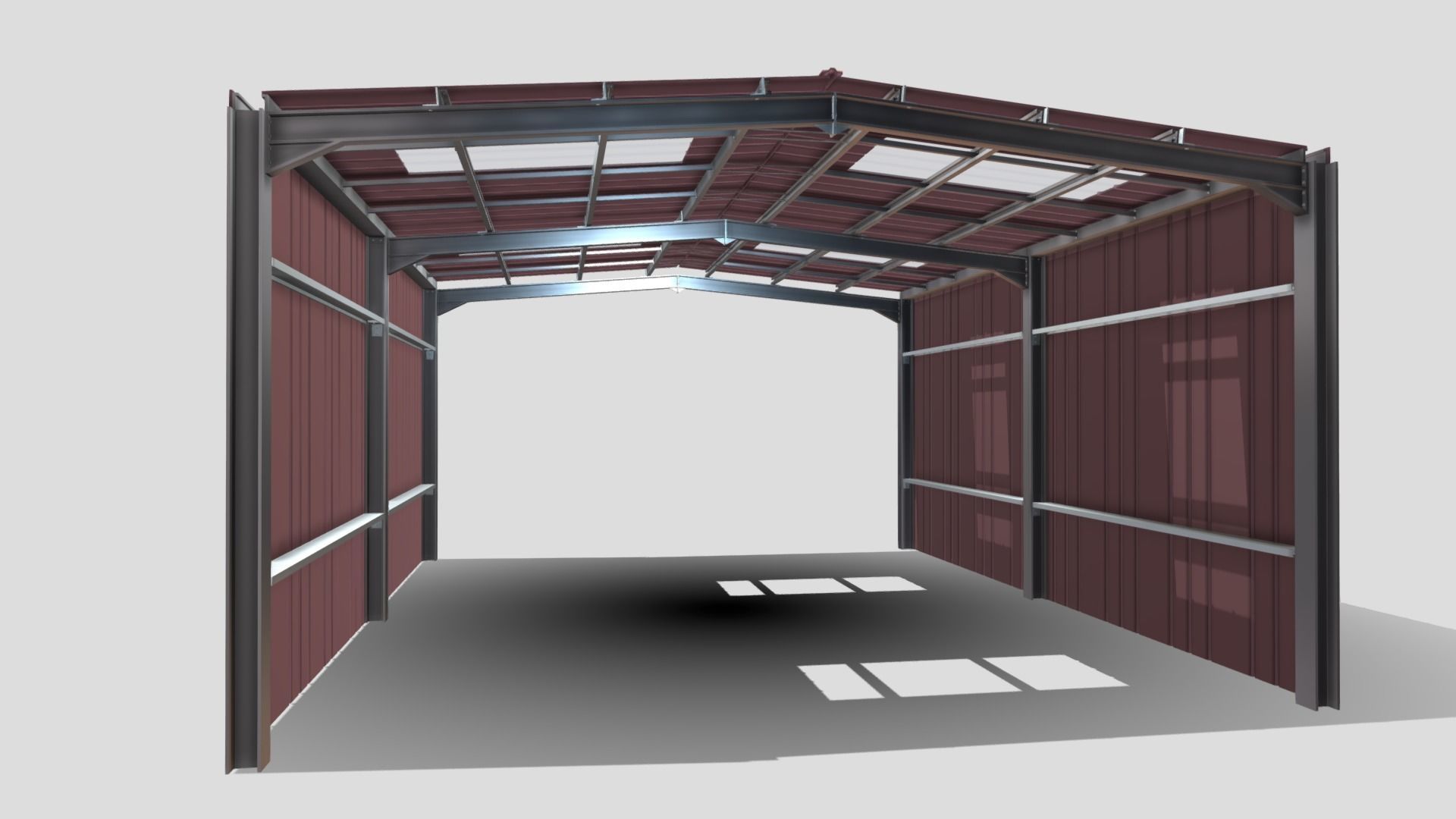 Warehouse Hanger Low-poly 3D model_2