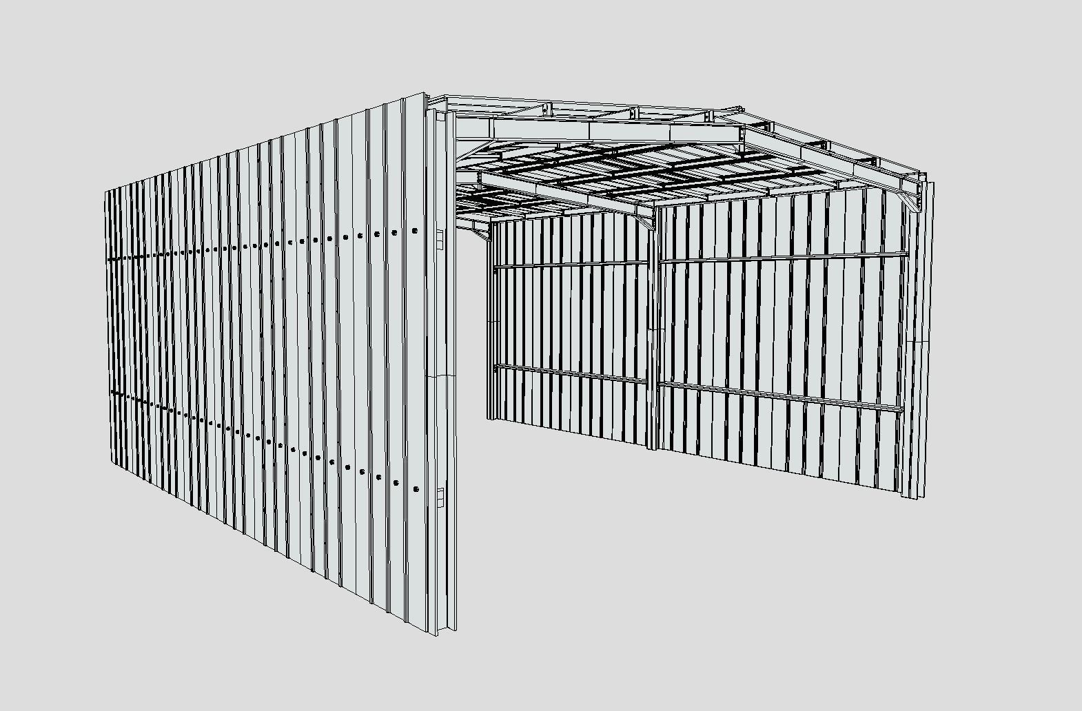 Warehouse Hanger Low-poly 3D model_11