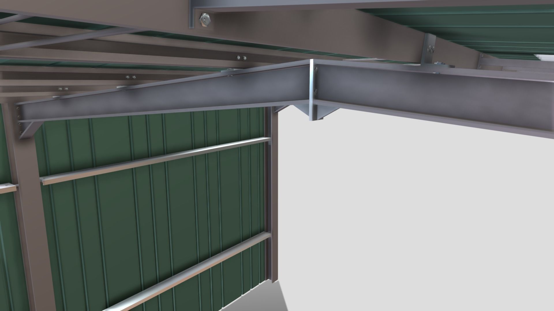 Warehouse Hanger Low-poly 3D model_9