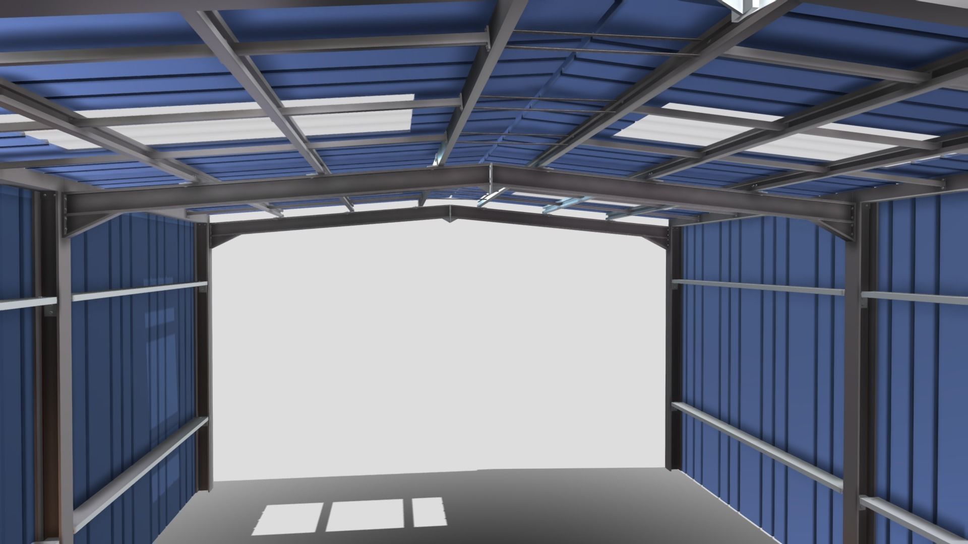 Warehouse Hanger Low-poly 3D model_14