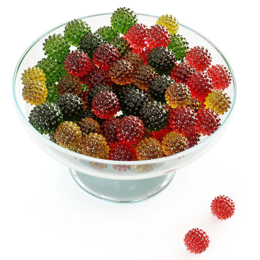 Colored Candy Corona in a glass vase 3D model_2