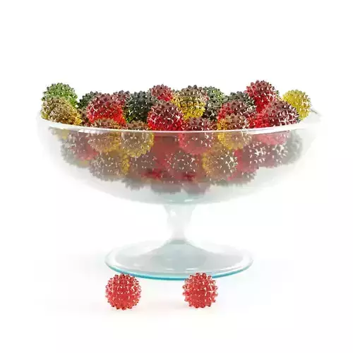 Colored Candy Corona in a glass vase 3D model
