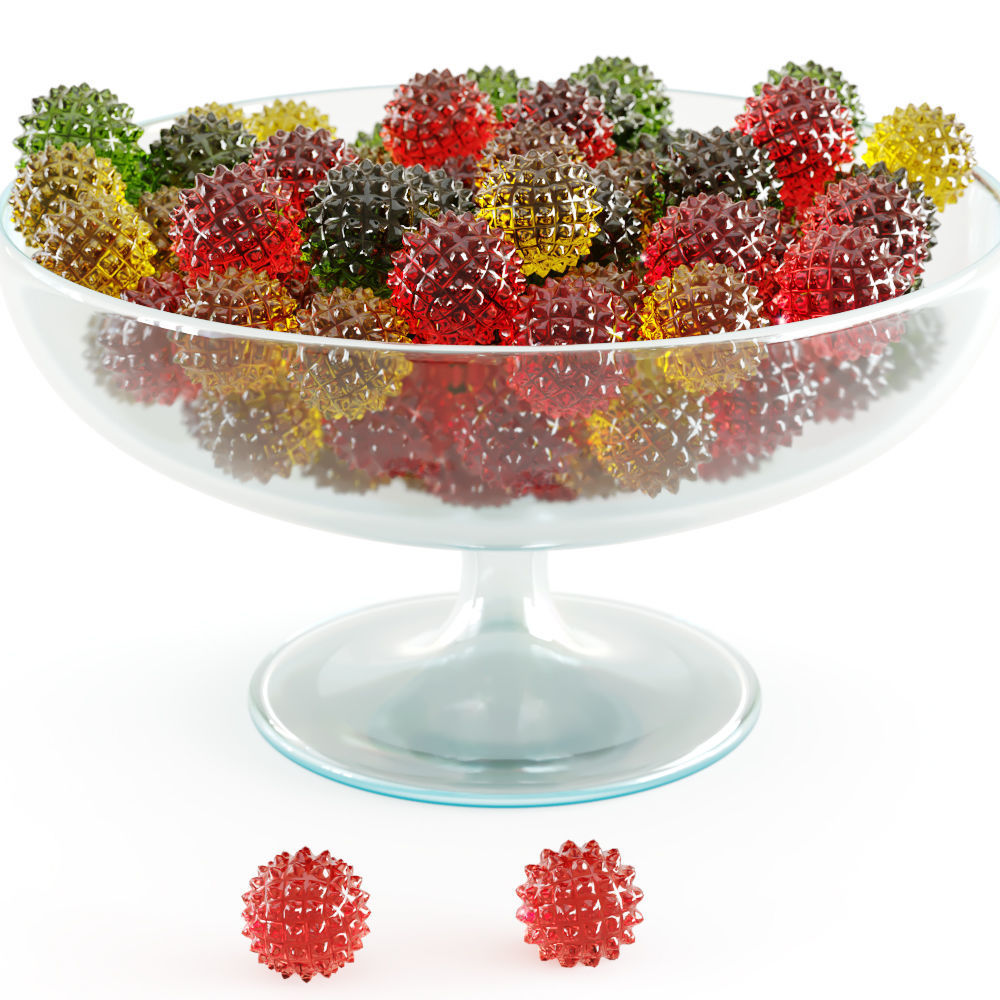Colored Candy Corona in a glass vase 3D model_3