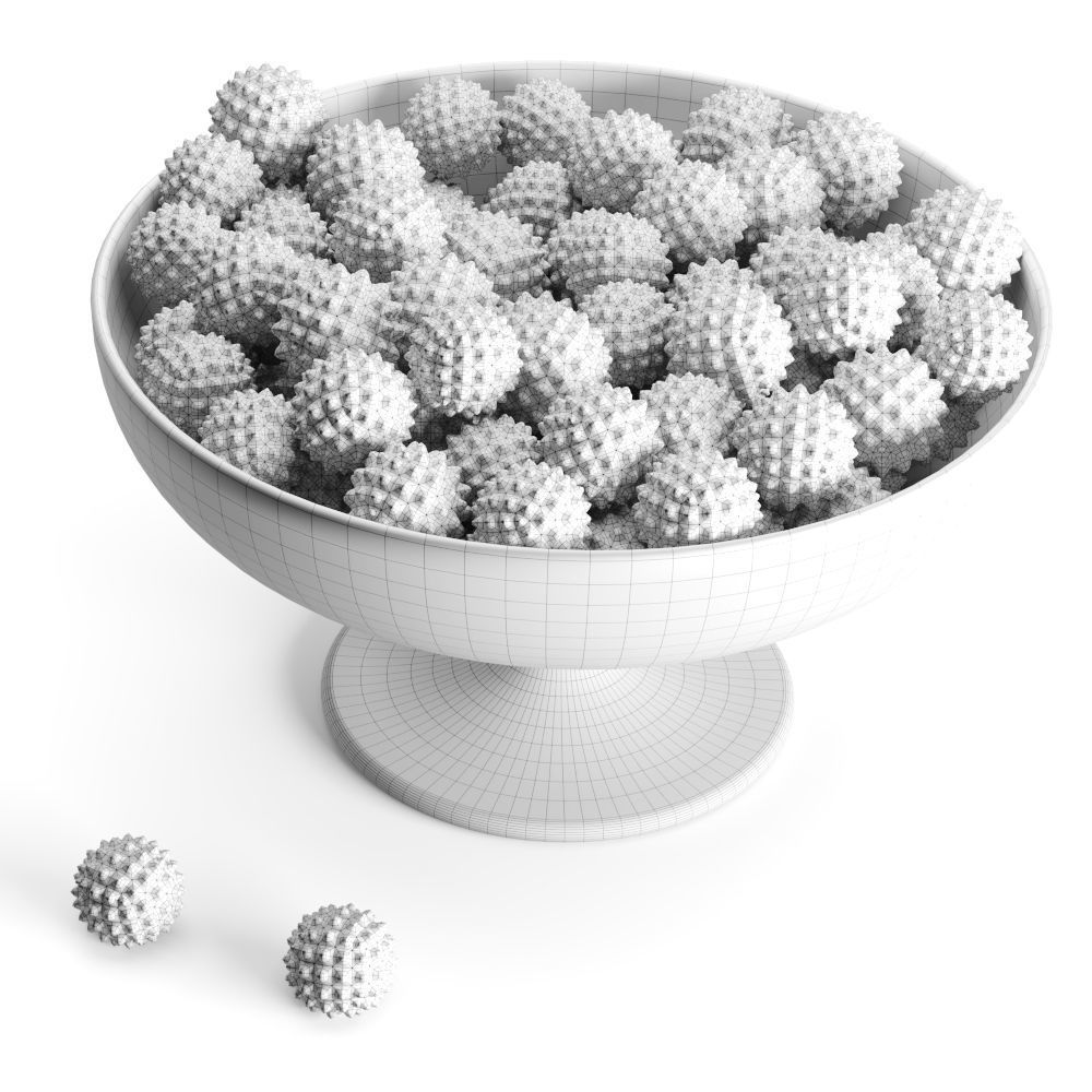 Colored Candy Corona in a glass vase 3D model_4