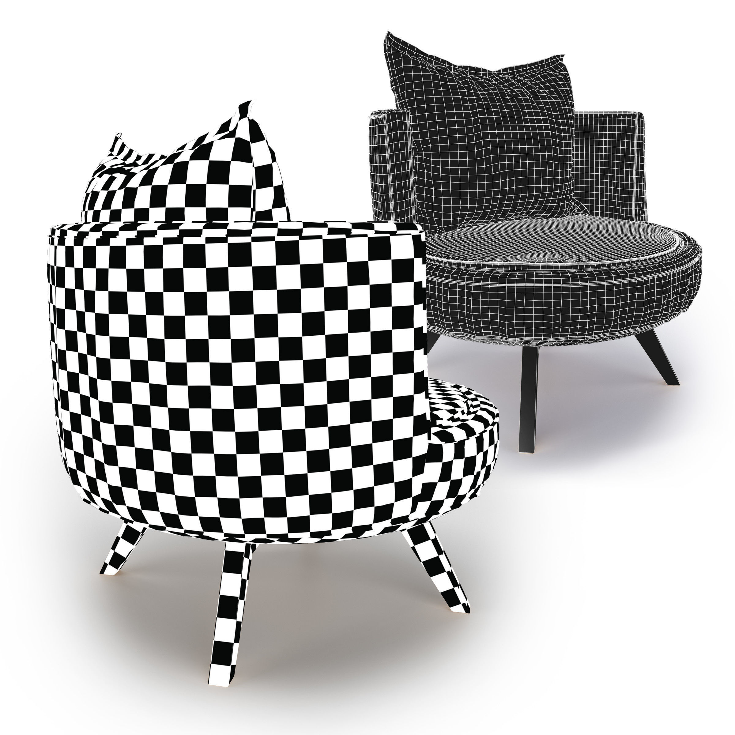Round Chair Free 3D model_4
