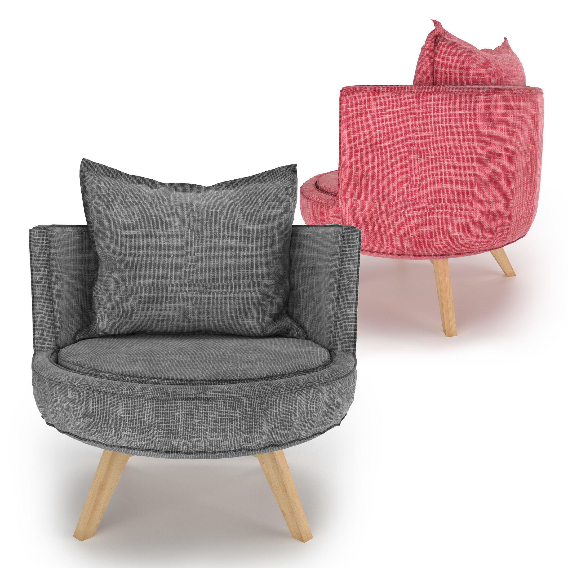 Round Chair Free 3D model_1