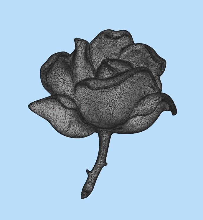 Pendant Rose ztl stl obj 3D print model_25