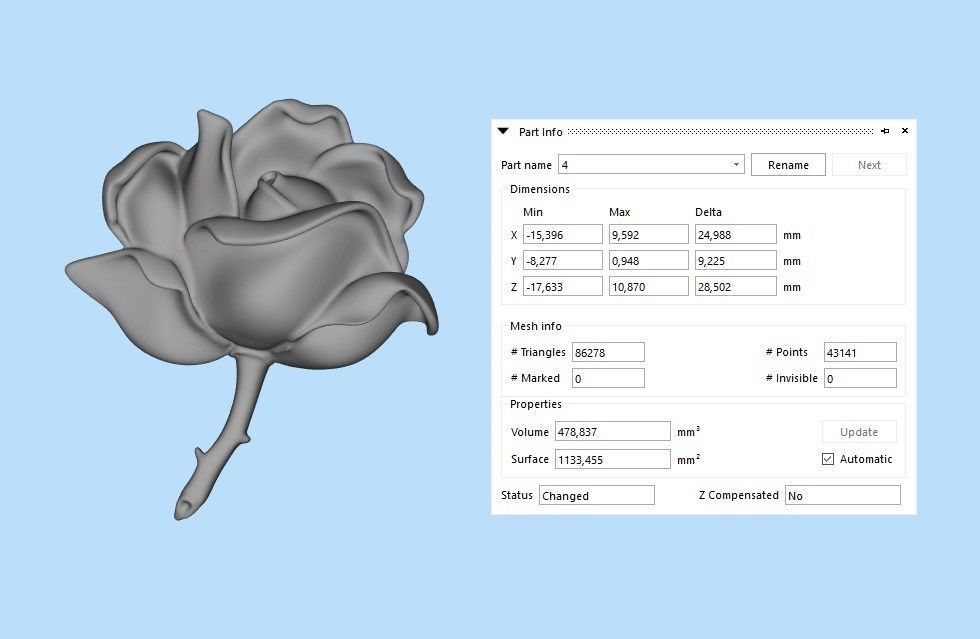 Pendant Rose ztl stl obj 3D print model_27